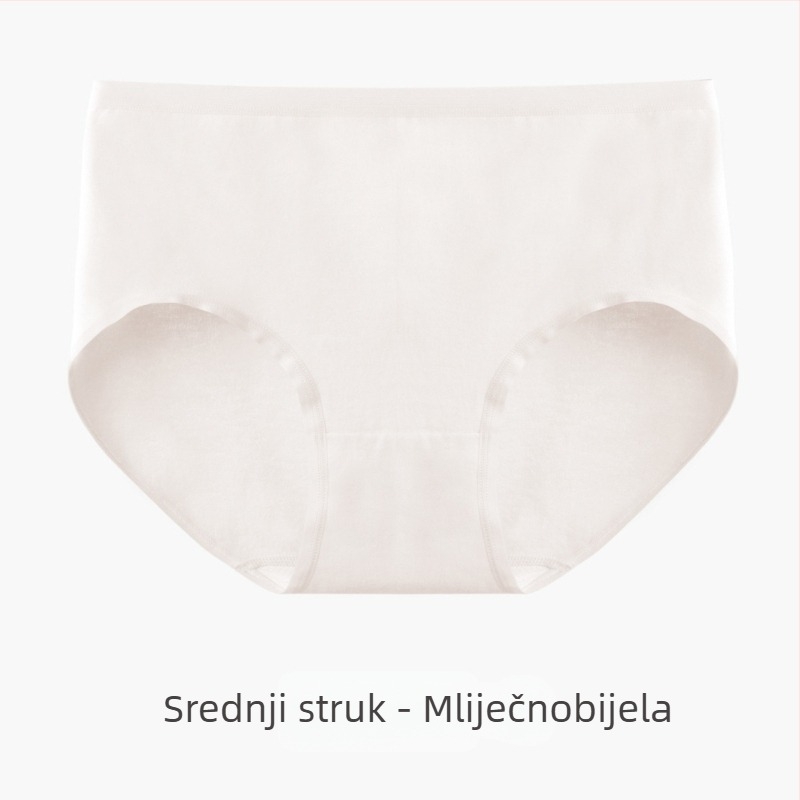 Ženske bezšivne gaćice od 100% pamuka, visoki pojas, antibakterijske