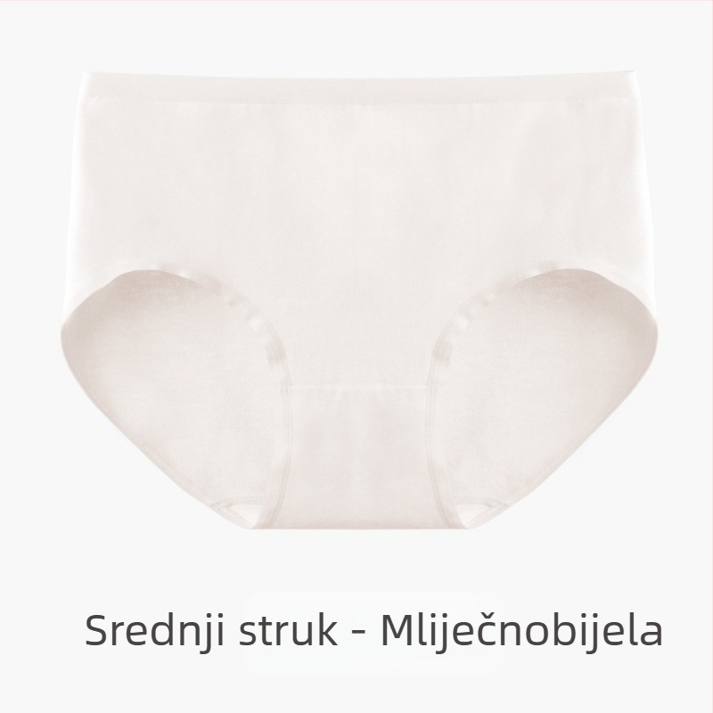 Ženske bezšivne gaćice od 100% pamuka, visoki pojas, antibakterijske