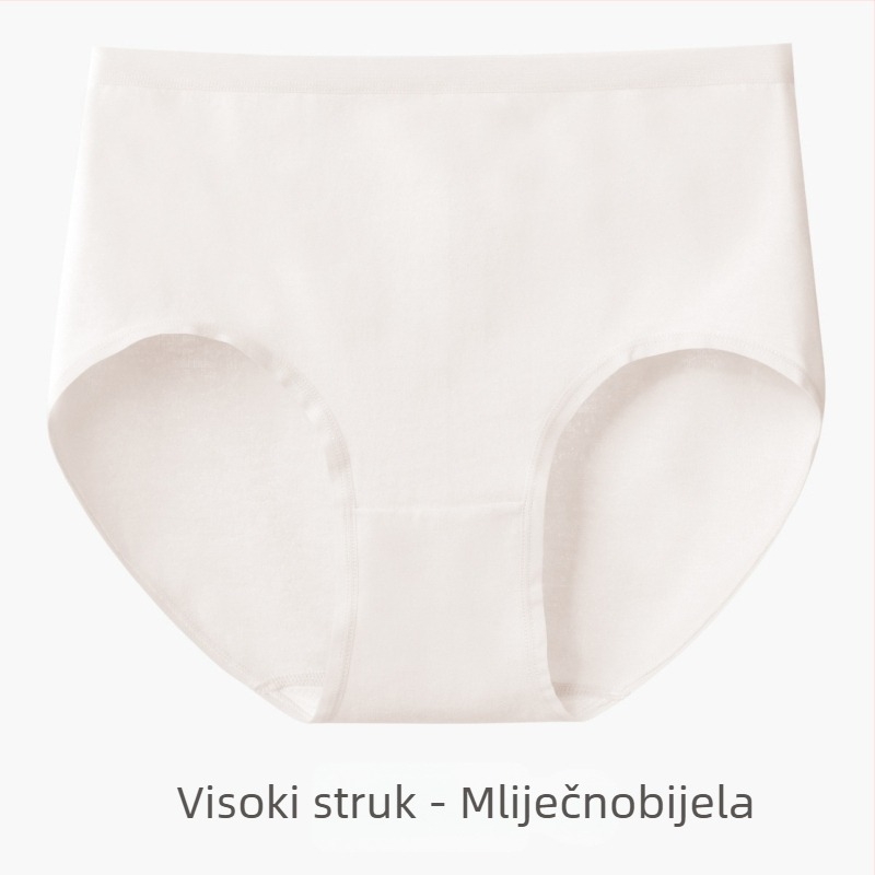 Ženske bezšivne gaćice od 100% pamuka, visoki pojas, antibakterijske