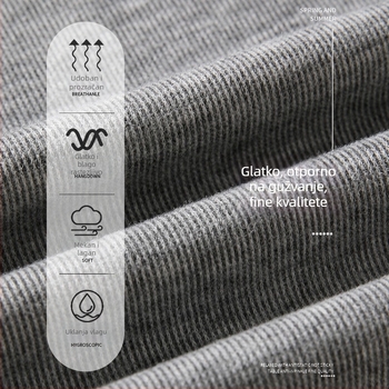 H560 Siva pletena suknja A-linije, midi dužine, visokim strukom, školski stil
