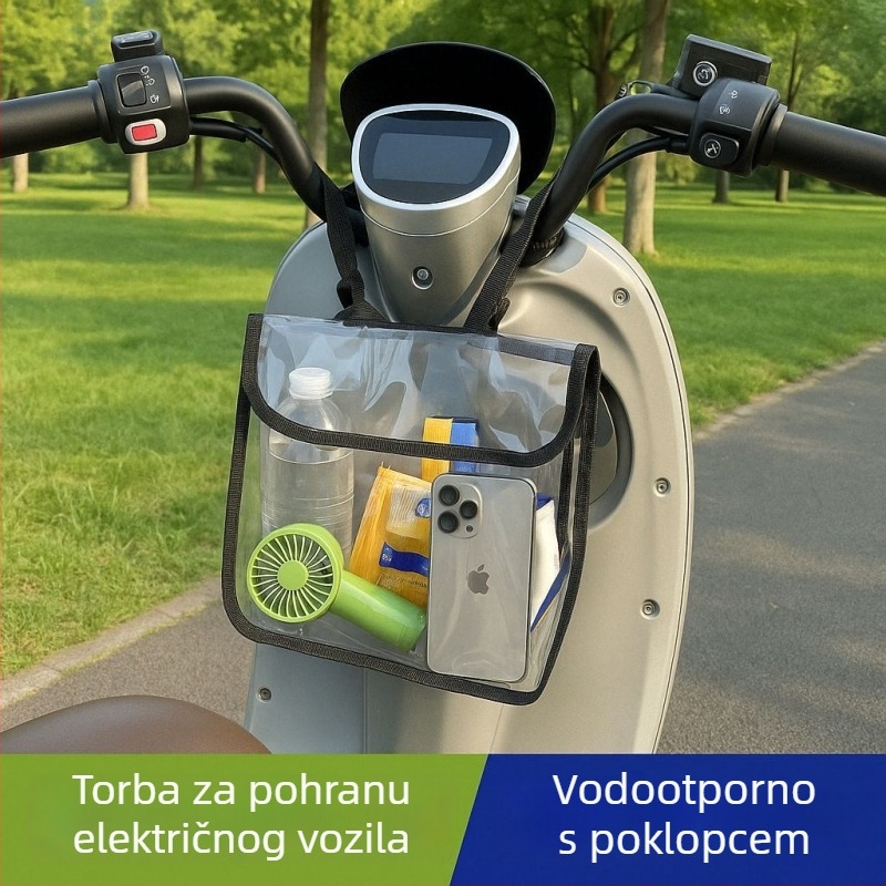 Višenamjenska vodootporna prednja torbica za električni skuter s magnetskim kopčom, velik džep za telefon, otporna na prljavštinu