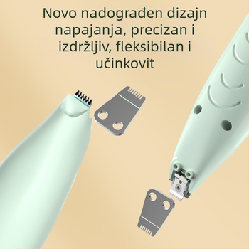 Električni uređaj za njegu dlake kućnih ljubimaca sa LED svjetlom, za mačke i pse, kućište od ABS-a i nehrđajućeg čelika