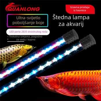 LED svjetlo za akvarij s punim spektromom, vodootporno i uronjivo, za vodene biljke i ribu zmaja.