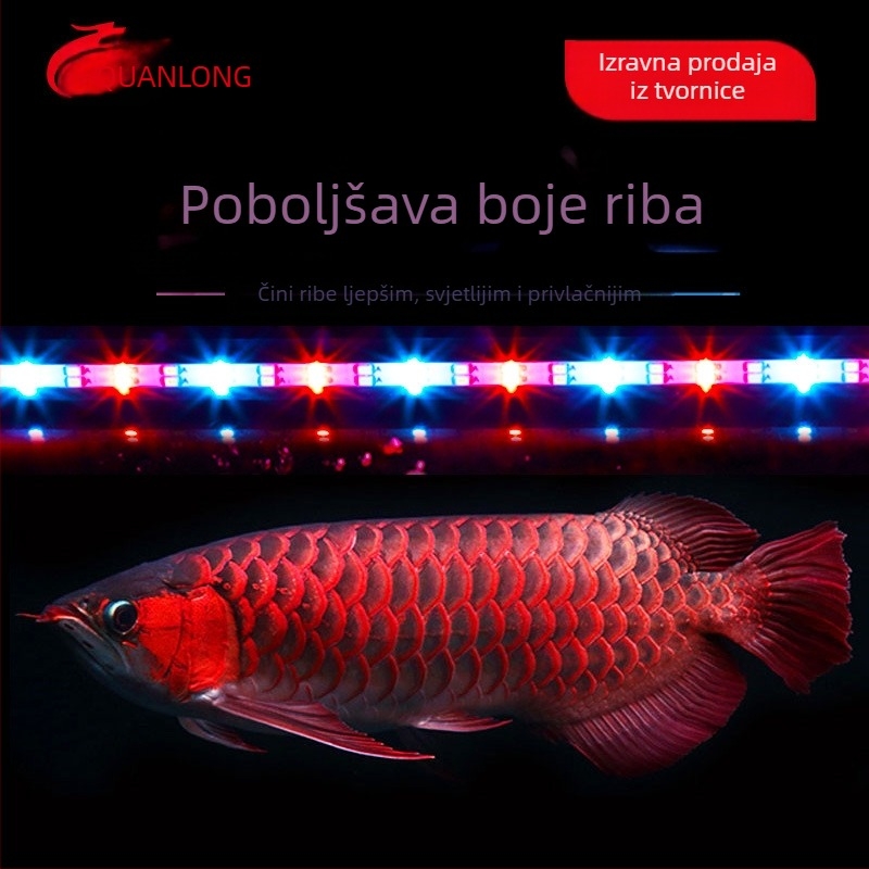 LED svjetlo za akvarij s punim spektromom, vodootporno i uronjivo, za vodene biljke i ribu zmaja.