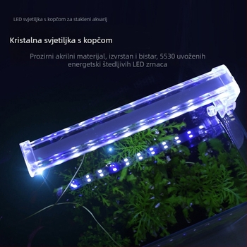 Kristalno staklena LED klips lampica za akvarij, osvjetljenje za biljke