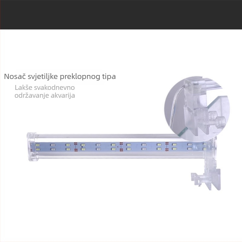 Kristalno staklena LED klips lampica za akvarij, osvjetljenje za biljke