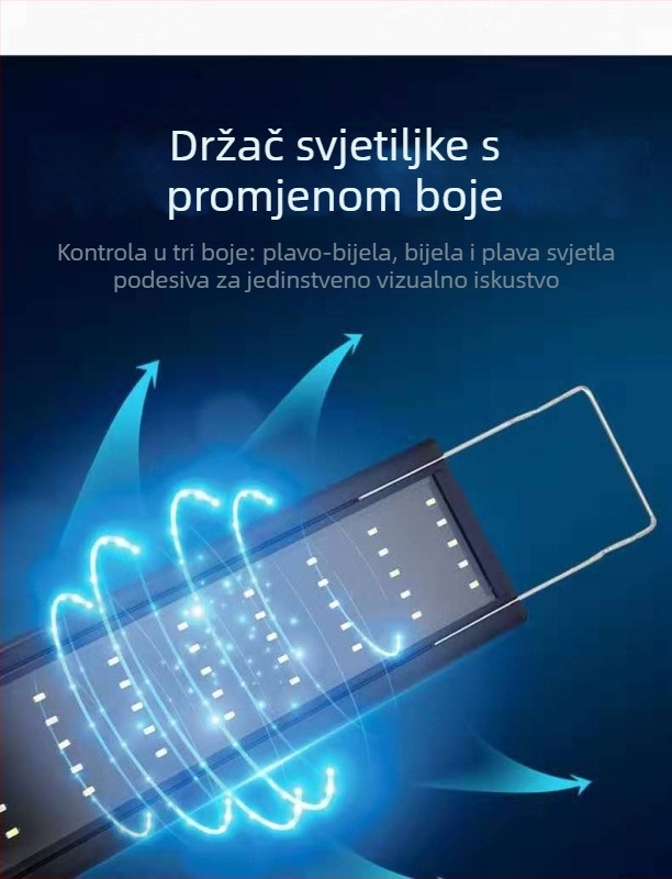 LED svjetlo s punim spektromom za vodene biljke u akvariju, vodootporno, s nosačem.