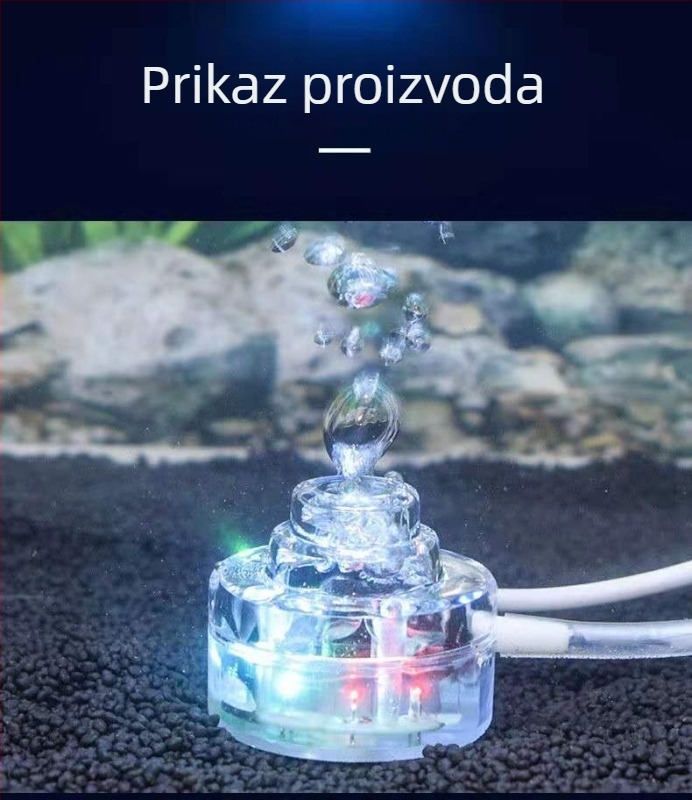 LED svjetlo za akvarij s efektima mjehurića i fontane, svjetlo koje mijenja boje, vodootporno osvjetljenje, mini mjehurić lampica, oksigeniranje vode
