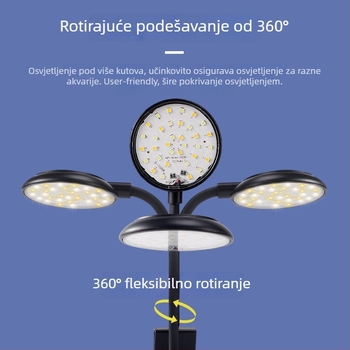 LED akvarijska svjetiljka visoke svjetline za ribe i vodene biljke, USB punjenje, vodootporna, ambijentalno osvjetljenje za prikaz