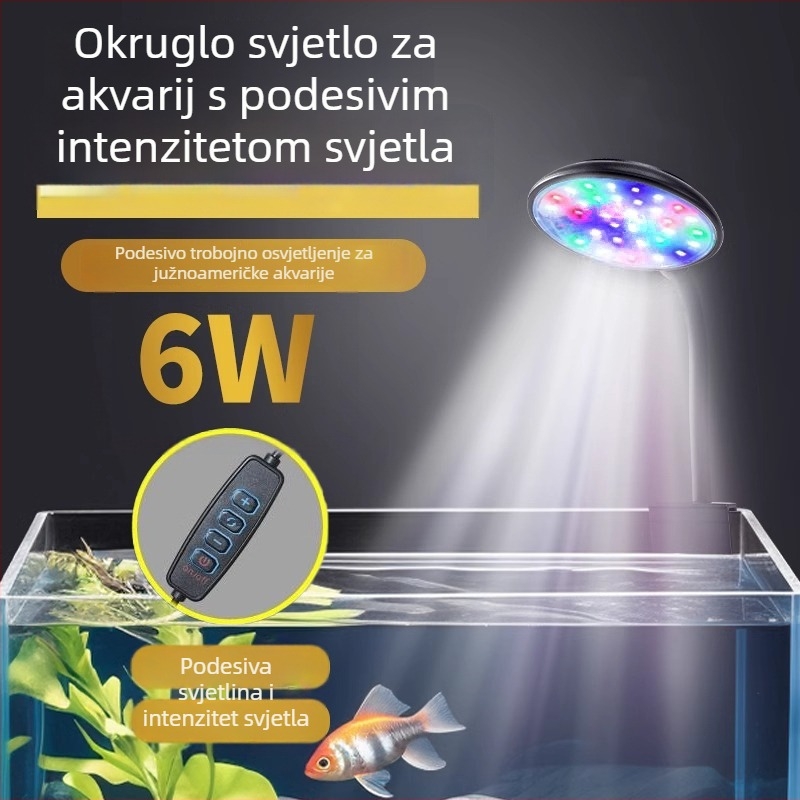 LED akvarijska svjetiljka visoke svjetline za ribe i vodene biljke, USB punjenje, vodootporna, ambijentalno osvjetljenje za prikaz