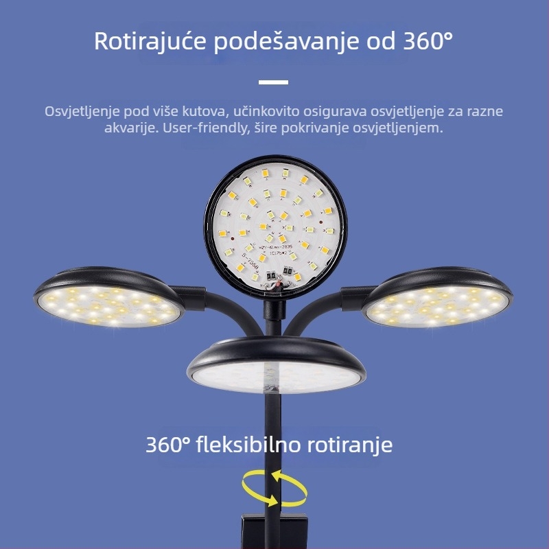 LED akvarijska svjetiljka visoke svjetline za ribe i vodene biljke, USB punjenje, vodootporna, ambijentalno osvjetljenje za prikaz