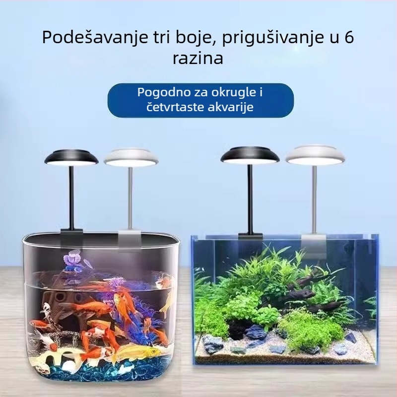LED akvarijska svjetiljka visoke svjetline za ribe i vodene biljke, USB punjenje, vodootporna, ambijentalno osvjetljenje za prikaz