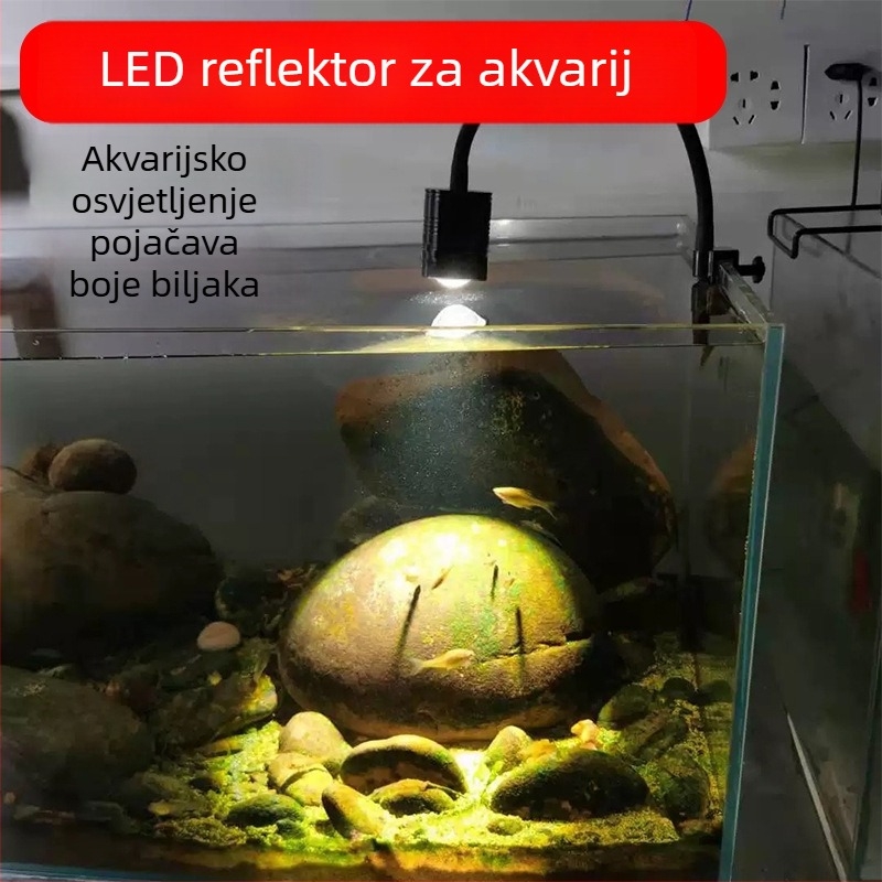 Mini reflektor za akvarij, vodootporna LED rasvjeta za atmosferu i dekorativni aquascaping