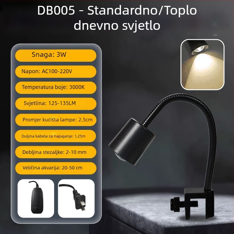 Mini reflektor za akvarij, vodootporna LED rasvjeta za atmosferu i dekorativni aquascaping