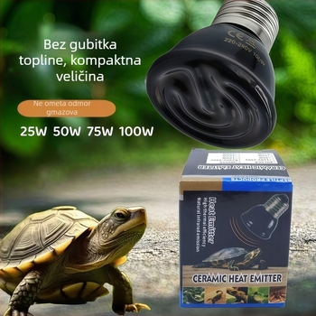 Keramička grijaća svjetiljka za reptile, svjetlo bez sjaja, 25W, AI prilagodljiva funkcija