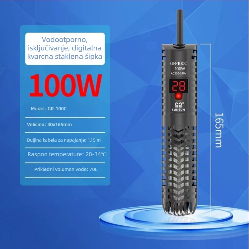 GR serija digitalna grijalna šipka za akvarij za kornjače – automatski termostat