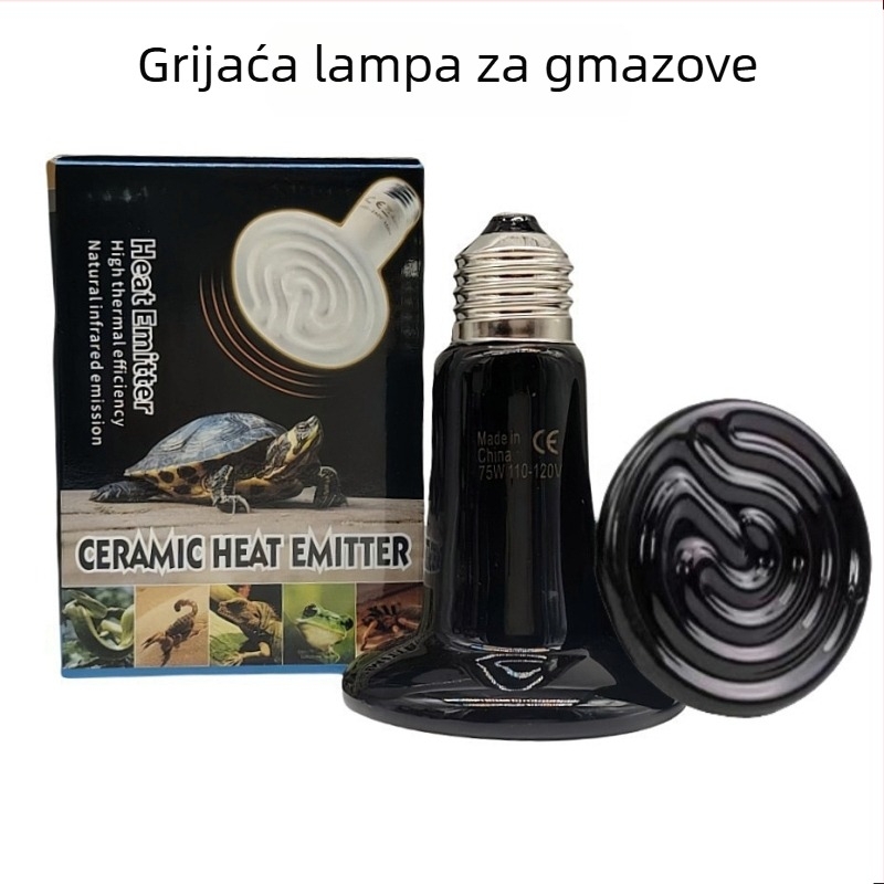 Keramička grijaća lampa za terarijum za gmizavce – samo toplina, bez svjetla