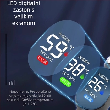 Kućni termometar za vodu u kadi, s vidljivim LED zaslonom, za kupanje beba i djece