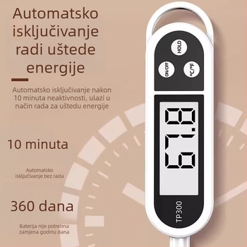 Digitalni kuhinjski termometar sa sondom za hranu, vodu, mlijeko, ulje i pečenje kruha