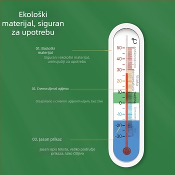 Deli LE554 Termometar za hladnjak s ugrađenim senzorom temperature za zamrzivač i skladištenje na hladnom, ormarić za uzorke u ljekarni