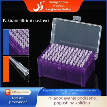 Kutija filtriranih vrhova pipete 10 mL–10 mL za laboratorijsku upotrebu