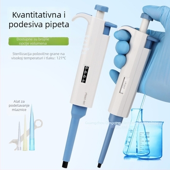 Trickle YY11-YY31 jednokanalska pipeta s regulacijom zapremine, laboratorijska mikropipeta, plavo-bijela