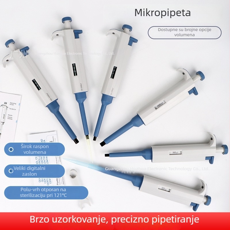 Trickle YY11-YY31 jednokanalska pipeta s regulacijom zapremine, laboratorijska mikropipeta, plavo-bijela