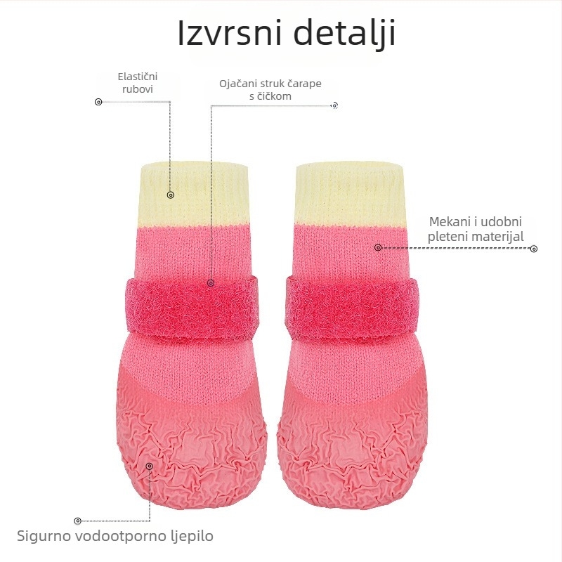 Cipele za pse za sve sezone sa protukliznom vodootpornom podlogom i mekanim otpornošim čarapama za Shiba Inu i Bichon Frize