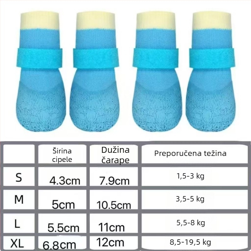 Cipele za pse za sve sezone sa protukliznom vodootpornom podlogom i mekanim otpornošim čarapama za Shiba Inu i Bichon Frize