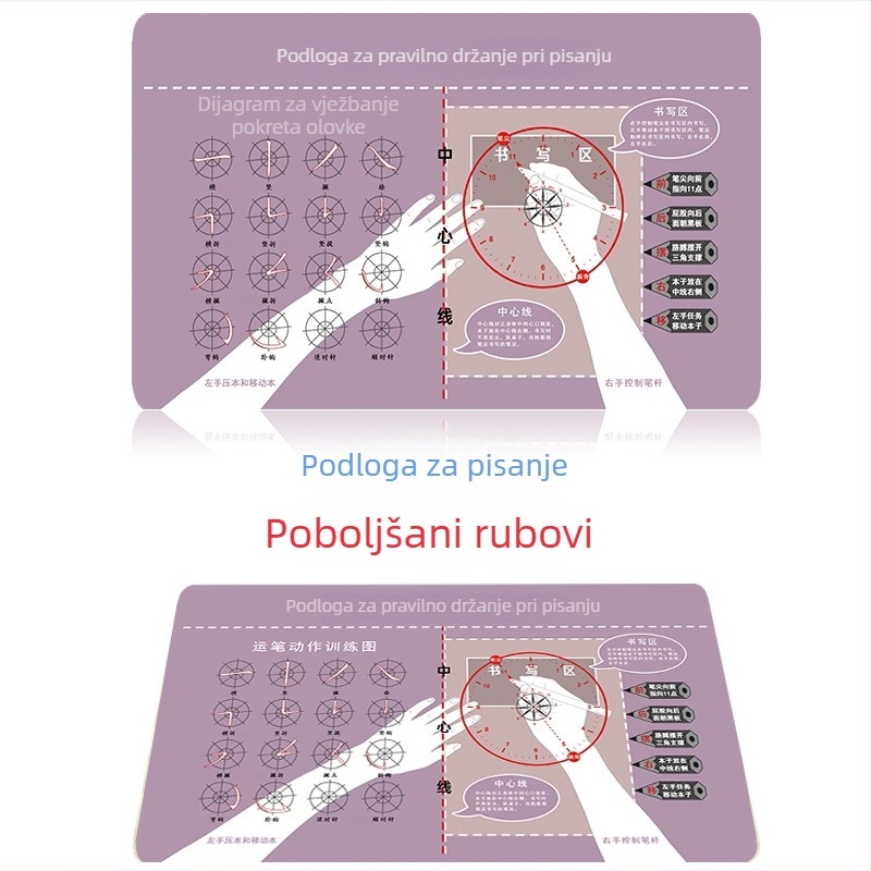Dječja radna podloga za pisanje s korekcijom držanja i mogućnošću logotipa
