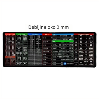 Velika podloga za miš s crtić dizajnom, podrška zgloba, dvostrana, protuklizna