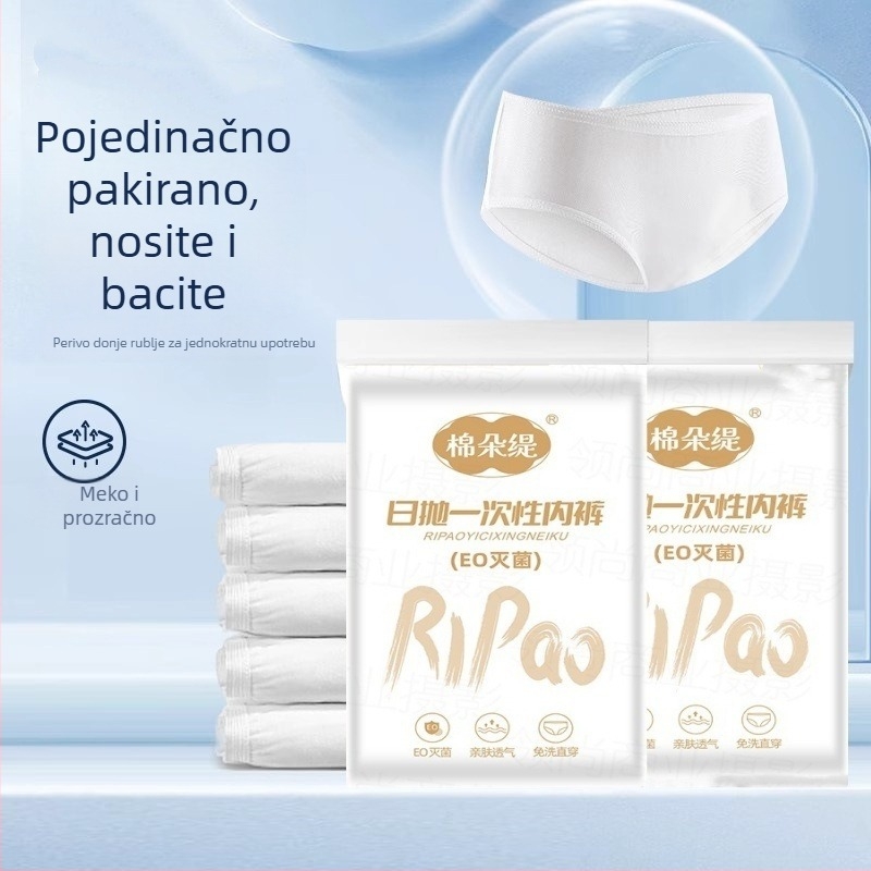 Jednokratne ženske gaćice, EO sterilizirane, pojedinačno pakirane, pogodne za putovanja, postporođajno razdoblje