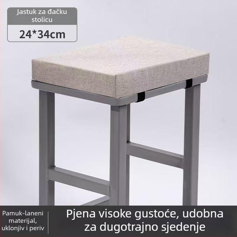 Jastučnica za školsku stolicu s lanenim navlakom i latexom, mekana i udobna za dugo sjedenje u učionici