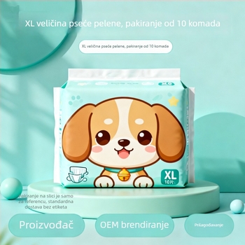 Cat Face Pelenke za pse, XL, 10 kom., Crtani stil, Higijenske hlačice za kućne ljubimce, Materijal: vlaknasta celuloza/polimer