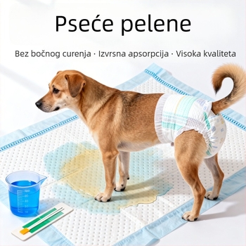 Cat Face Pelenke za pse, XL, 10 kom., Crtani stil, Higijenske hlačice za kućne ljubimce, Materijal: vlaknasta celuloza/polimer