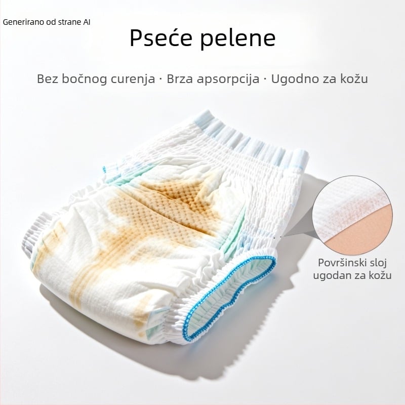 Cat Face Pelenke za pse, XL, 10 kom., Crtani stil, Higijenske hlačice za kućne ljubimce, Materijal: vlaknasta celuloza/polimer