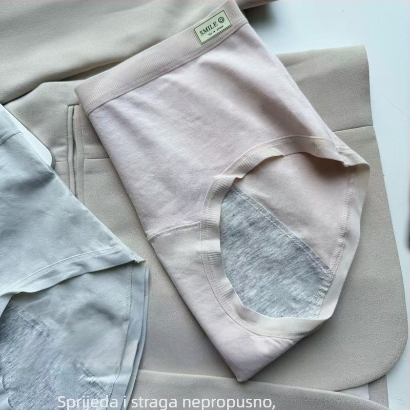Tri para pamuk donjeg rublja za mjesečnicu, s zaštitom od propuštanja i bočnog izlijevanja, prozračno, svijetla boja