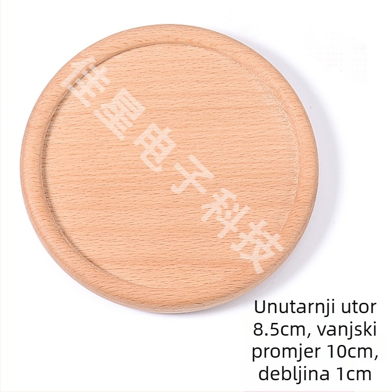 Prirodne drvene podmetače za čaše s graviranim logom, skandinavski stil, više drvenih opcija, 10×10 cm