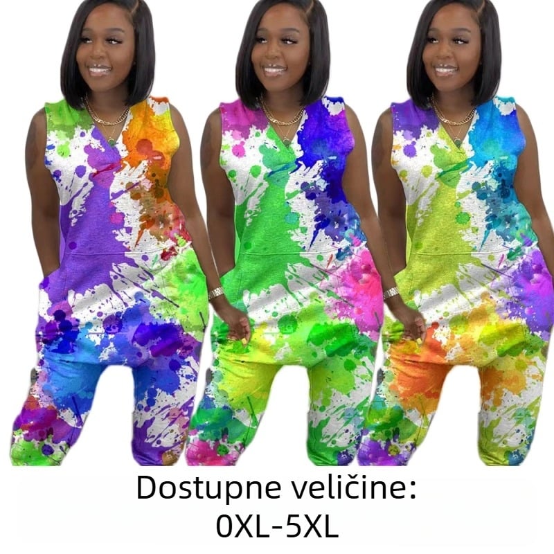 XT8310 kombinezon s tie-dye veličine plus
