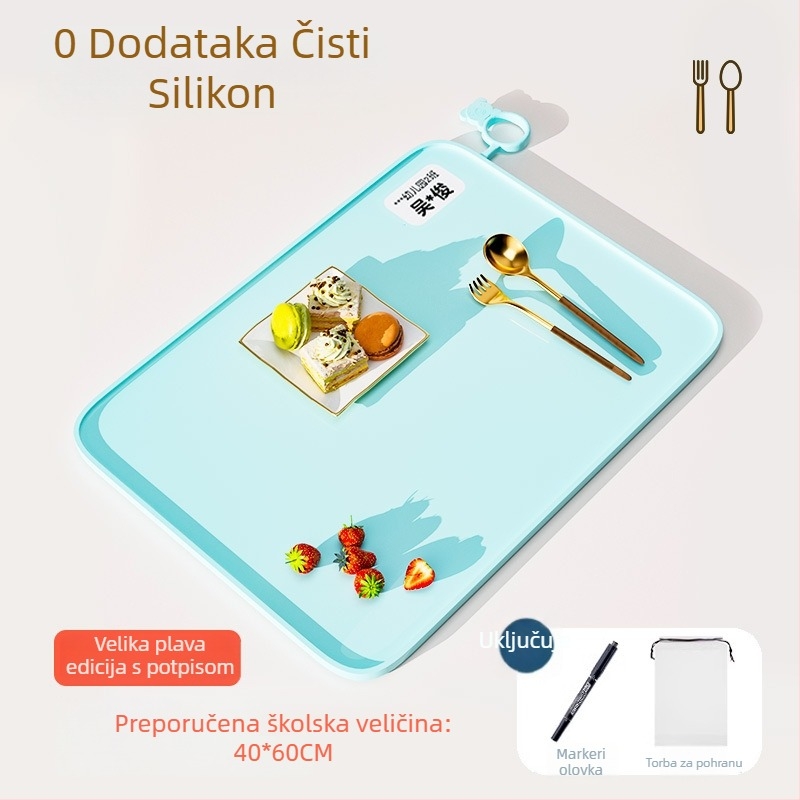 Silikonska podloga za jelo za učenike 1. razreda, 40×60 cm, vodootporna i otporna na masnoće, dizajn crtića, sigurnost hrane