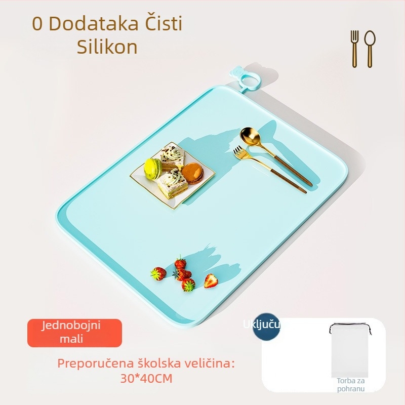 Silikonska podloga za jelo za učenike 1. razreda, 40×60 cm, vodootporna i otporna na masnoće, dizajn crtića, sigurnost hrane