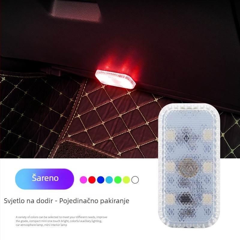Mini LED svjetlo za krov, punjivo, bez žica, bez demontaže, višenamjensko ambijentalno osvjetljenje s pretincom za pohranu, dodirno svjetlo