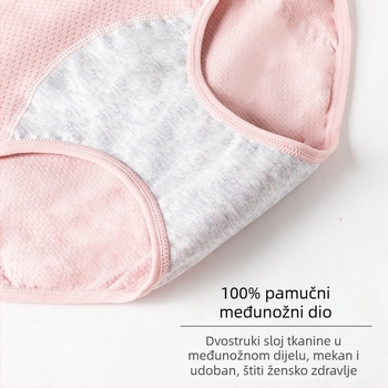 Prozračne pamučne gaćice za menstrualno razdoblje, tanke, otporne na curenje, srednje visine struka, za djevojke i mlade žene.