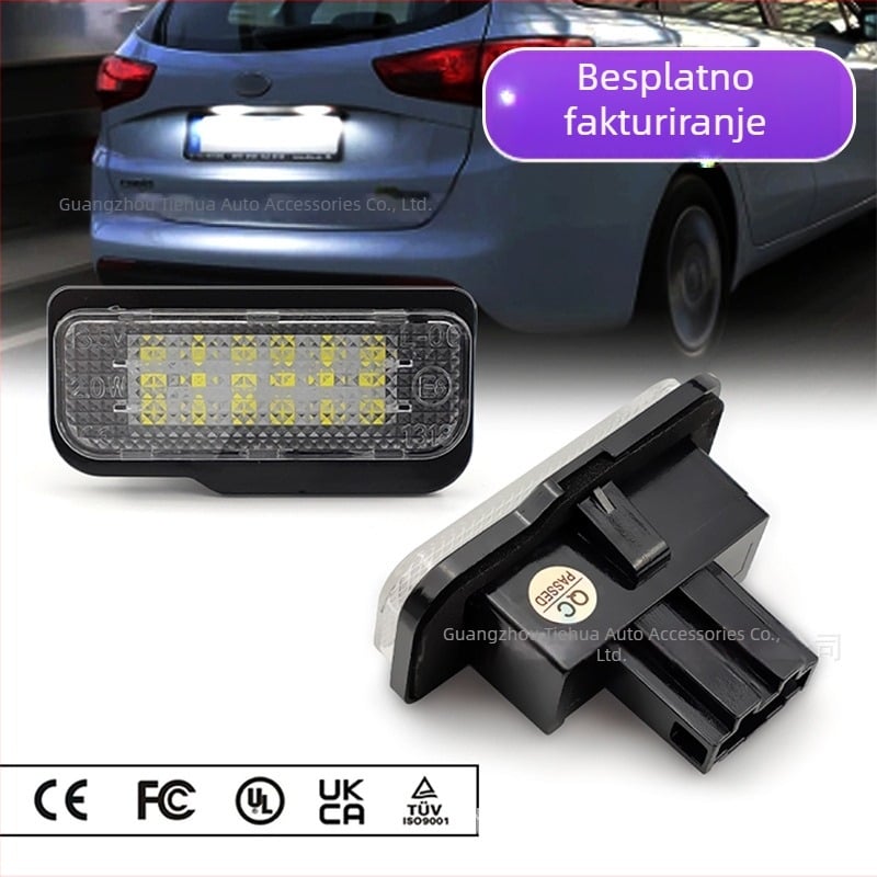 Tesla Model S LED svjetlo za registracijski broj, 12V, 3W, 6500K, 2835 LED, kućište od PC-a