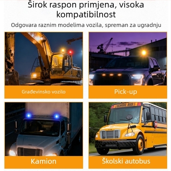 Visoko jasna LED upozoravajuća lampica za vozila, 9-36V, žuto signalo na krovu za školske autobuse i kamione
