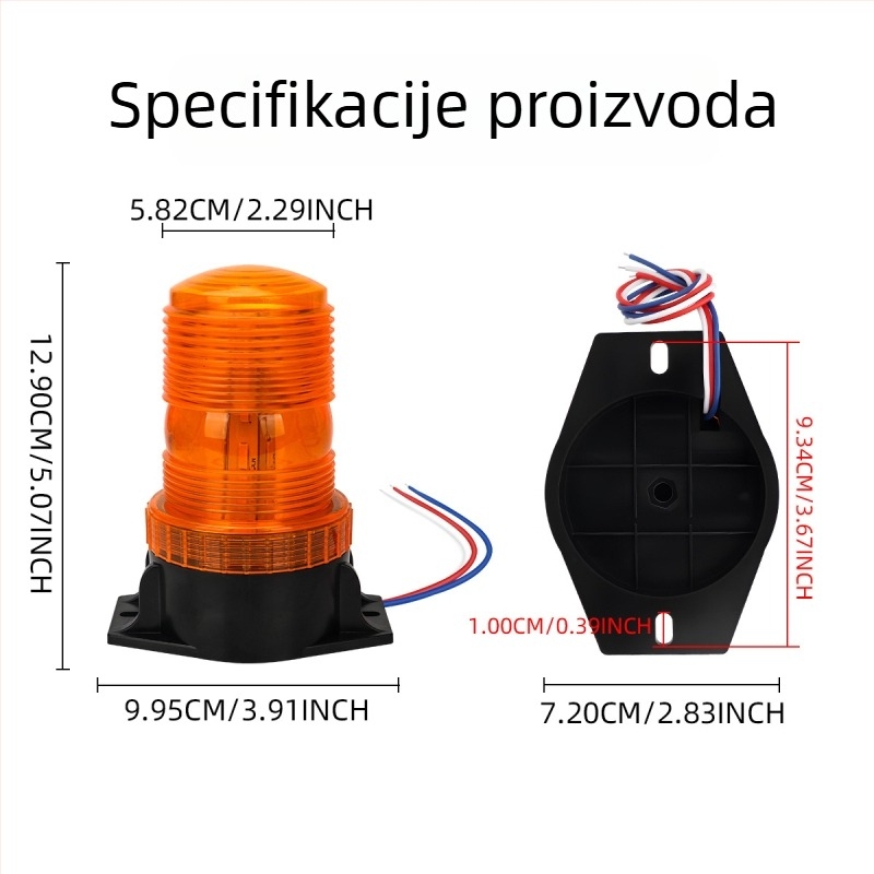 Visoko jasna LED upozoravajuća lampica za vozila, 9-36V, žuto signalo na krovu za školske autobuse i kamione