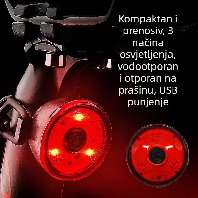 Nabavljiva prednja i stražnja svjetiljka za planinski bicikl s bljeskanim režimom za noćnu vožnju – djeci prilagođena