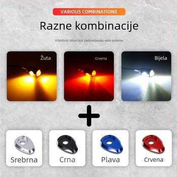 Motociklistički LED pokazivač smjera s aluminijskom pločom i COB Eagle Eye dvostruko svjetlo za svjetlo registarske tablice