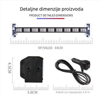 Višefunkcionalno LED bar svjetlo za vozila — dvobojno mijenjanje boje upozorenja i strob svjetlo