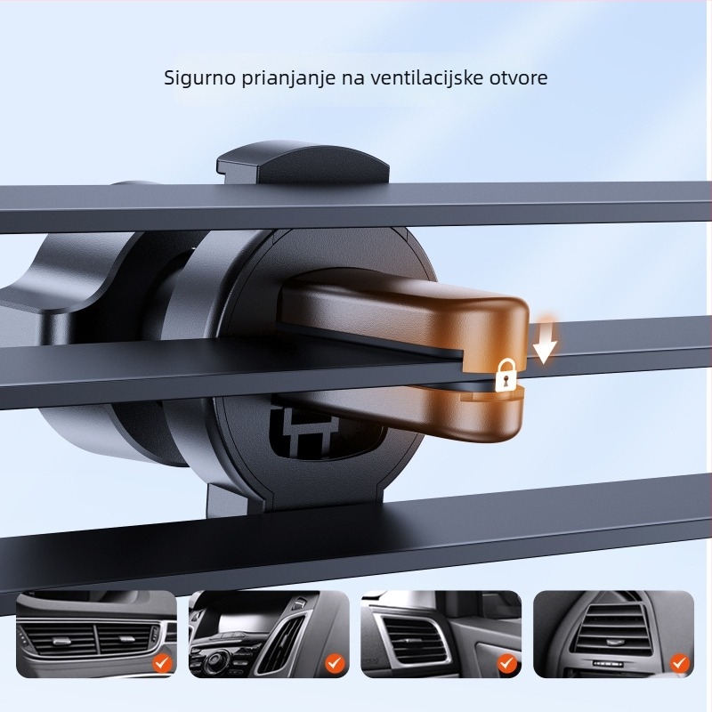 Jiletang nosač za telefon u automobilu – Mehanički nosač za ploču, za navigaciju, pričvršćivanje na otvor za zrak, prenosni mini držač